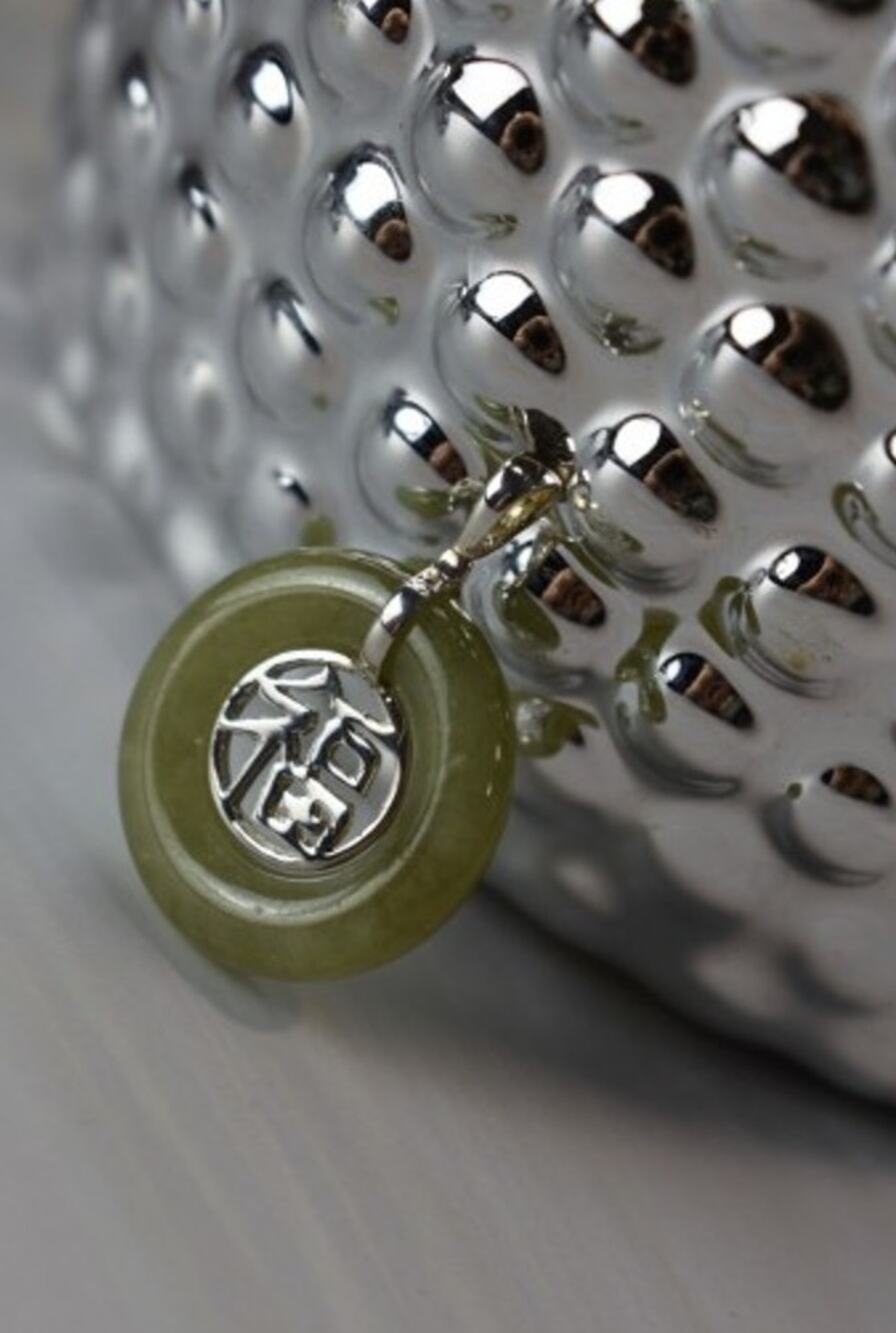 925 Sterling Silver Jadeite Pendant
